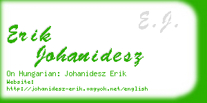 erik johanidesz business card